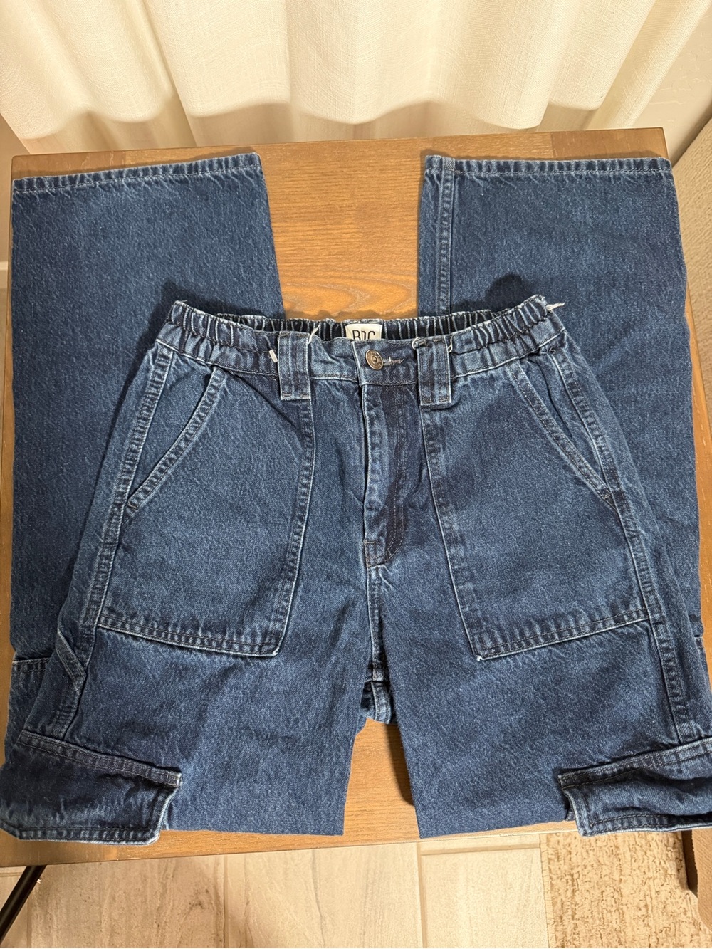 BDG Women’s Relaxed Dark Blue Denim Jeans with Elastic Waist